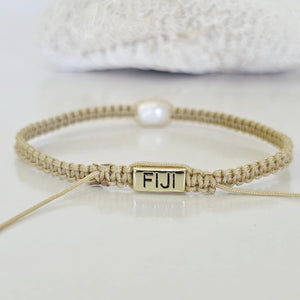 READY TO SHIP Unisex Woven Freshwater Pearl Bracelet - FJD$