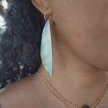 Load and play video in Gallery viewer, CONTACT US TO RECREATE THIS SOLD OUT STYLE Organic Shape Mother Of Pearl Earrings - 14k Gold Fill FJD$
