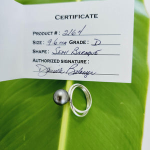 READY TO SHIP - Civa Fiji Saltwater Pearl Ring with Grade Certificate #2164 - 925 Sterling Silver FJD$ - Adorn Pacific - Rings