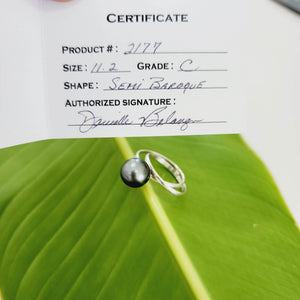READY TO SHIP - Civa Fiji Saltwater Pearl Ring with Grade Certificate #2177 - 925 Sterling Silver FJD$ - Adorn Pacific - Rings