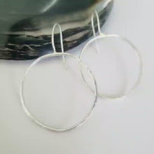 Load and play video in Gallery viewer, CONTACT US TO RECREATE THIS SOLD OUT STYLE Hammered Circle Earrings - 925 Sterling Silver FJD$

