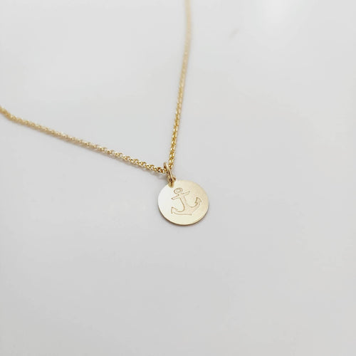 CUSTOM ENGRAVABLE Anchor Charm Necklace  - 14k Gold Fill FJD$ - Adorn Pacific - Necklaces