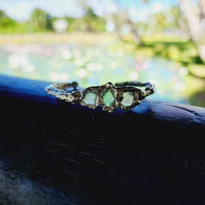 READY TO SHIP Free Flow Seaglass Bangle - 925 Sterling Silver FJD$