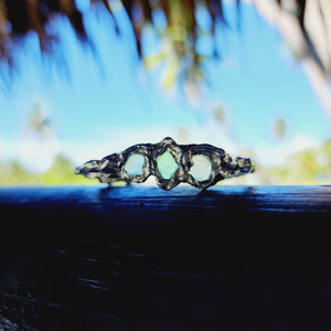 READY TO SHIP Free Flow Seaglass Bangle - 925 Sterling Silver FJD$