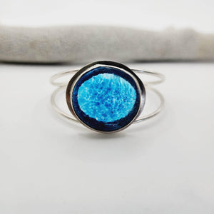 READY TO SHIP Adorn Pacific x Hot Glass Blue Bezel Set Cuff - 925 Sterling Silver FJD$ - Adorn Pacific - Bracelets