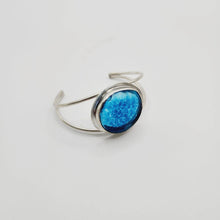 Load image into Gallery viewer, READY TO SHIP Adorn Pacific x Hot Glass Blue Bezel Set Cuff - 925 Sterling Silver FJD$ - Adorn Pacific - Bracelets
