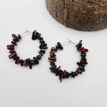 Load image into Gallery viewer, READY TO SHIP Brown Coral Hoop Earrings - 14k Gold Fill FJD$ - Adorn Pacific - All Products
