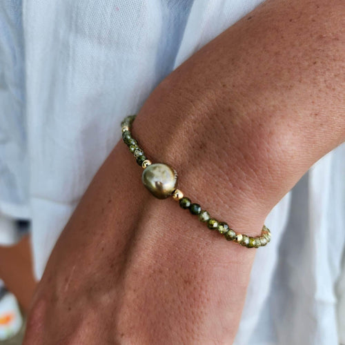 READY TO SHIP Civa Fiji Saltwater Pearl & Faceted Glass Bead Bracelet - 14k Gold Fill FJD$ - Adorn Pacific - All Products