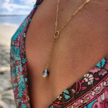Load image into Gallery viewer, READY TO SHIP Civa Fiji Saltwater Pearl Lariat Y-Necklace - 14k Gold Fill FJD$ - Adorn Pacific - Necklaces
