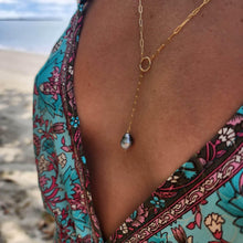 Load image into Gallery viewer, READY TO SHIP Civa Fiji Saltwater Pearl Lariat Y-Necklace - 14k Gold Fill FJD$ - Adorn Pacific - Necklaces
