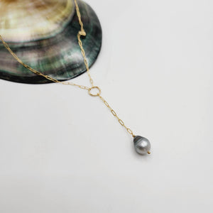 READY TO SHIP Civa Fiji Saltwater Pearl Lariat Y-Necklace - 14k Gold Fill FJD$ - Adorn Pacific - Necklaces