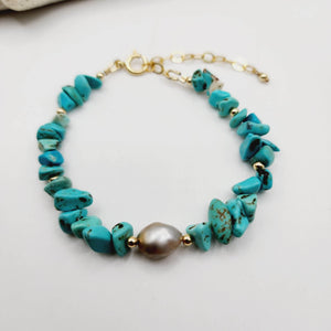 READY TO SHIP Civa Fiji Pearl & Turquoise Bracelet - FJD$ - Adorn Pacific - All Products