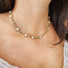 Load image into Gallery viewer, CONTACT US TO RECREATE THIS SOLD OUT STYLE Daisy Choker Necklace - Glass Beads &amp; 14k Gold Fill FJD$ - Adorn Pacific - Necklaces
