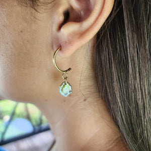 READY TO SHIP - Keshi Pearl Semi Hoop Earrings - 14k Gold Fill FJD$ - Adorn Pacific - Earrings