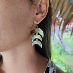 READY TO SHIP Mother of Pearl Fishtail Earrings - 14k Gold Fill FJD$ - Adorn Pacific - Earrings