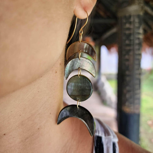 READY TO SHIP Mother of Pearl Fishtail Earrings - 14k Gold Fill FJD$ - Adorn Pacific - Earrings