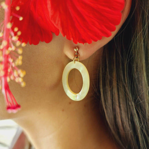 READY TO SHIP Mother of Pearl Stud Earrings - 14k Gold Fill FJD$ - Adorn Pacific - Earrings