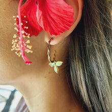 Load image into Gallery viewer, READY TO SHIP - Mother of Pearl Semi Hoop Twist Stud Earrings - 14k Gold Fill FJD$ - Adorn Pacific - Earrings
