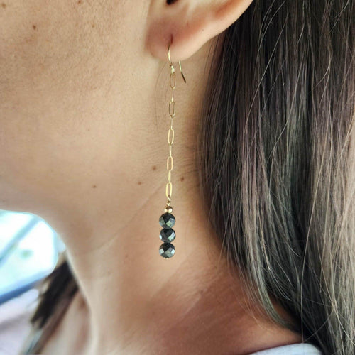 READY TO SHIP - Natural Stone Drop Earrings - 14k Gold Fill FJD$ - Adorn Pacific - Earrings