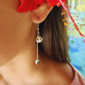 READY TO SHIP - Keshi Pearl Waterfall Drop Earrings - 925 Sterling Silver FJD$ - Adorn Pacific - Earrings