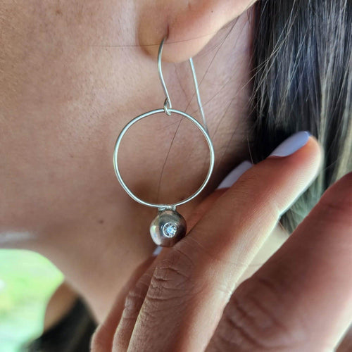 READY TO SHIP - Recycled Sterling Flush Set Earrings - 925 Sterling Silver FJD$ - Adorn Pacific - Earrings