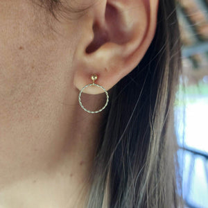 READY TO SHIP Twisted Hoop Stud Earrings - 925 Sterling Silver & 14k Gold Fill FJD$ - Adorn Pacific - Earrings