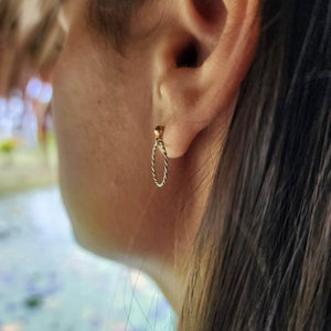 READY TO SHIP Twisted Hoop Stud Earrings - 925 Sterling Silver & 14k Gold Fill FJD$ - Adorn Pacific - Earrings