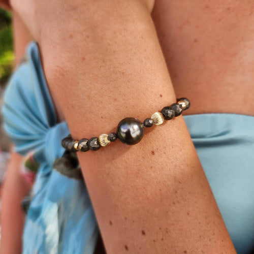 CONTACT US TO RECREATE THIS SOLD OUT STYLE Civa Fiji Saltwater Pearl & Natural Stone Bracelet - 14k Gold Fill & 14k Solid Gold FJD$ - Adorn Pacific - All Products
