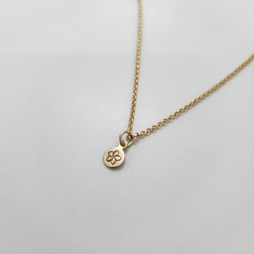 CUSTOM ENGRAVABLE Frangipani Charm Necklace  - 14k Gold Fill FJD$ - Adorn Pacific - Necklaces