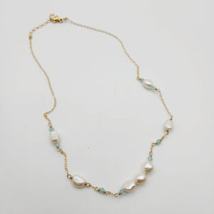 CONTACT US TO RECREATE THIS SOLD OUT STYLE Freshwater Pearl & Faceted Glass Beads Necklace in 14k Gold Fill - FJD$