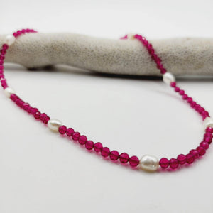 READY TO SHIP Faceted Glass Bead & Freshwater Pearl Choker Necklace - 14k Gold Fill FJD$ - Adorn Pacific - Earrings