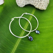 Load image into Gallery viewer, READY TO SHIP Hoop Earrings with Freshwater Pearls - 925 Sterling Silver FJD$ - Adorn Pacific - Earrings

