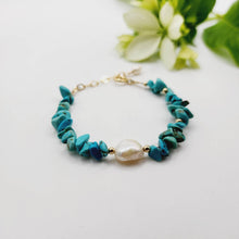 Load image into Gallery viewer, READY TO SHIP Freshwater Pearl &amp; Turquoise Bracelet - FJD$ - Adorn Pacific - All Products
