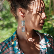 READY TO SHIP Geometric Mother of Pearl Shell Earrings - 14k Gold Filled FJD$ - Adorn Pacific - All Products
