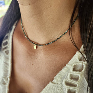 CONTACT US TO RECREATE THIS SOLD OUT STYLE Glass Bead Charm Choker Necklace - 14k Gold Fill FJD$