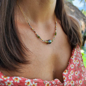 CONTACT US TO RECREATE THIS SOLD OUT STYLE Graded Pearl Glass Bead Necklace - 14k Gold Fill FJD$