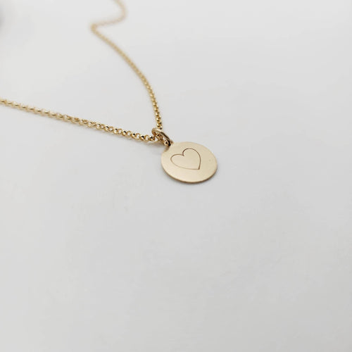CUSTOM ENGRAVABLE Heart Charm Necklace  - 14k Gold Fill FJD$ - Adorn Pacific - Necklaces