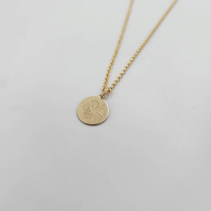 CUSTOM ENGRAVABLE Hibiscus Charm Necklace  - 14k Gold Fill FJD$ - Adorn Pacific - Necklaces