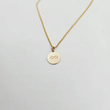 Load image into Gallery viewer, CUSTOM ENGRAVABLE Infinity Charm Necklace  - 14k Gold Fill FJD$ - Adorn Pacific - Necklaces
