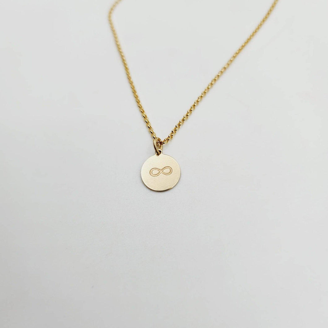 CUSTOM ENGRAVABLE Infinity Charm Necklace  - 14k Gold Fill FJD$ - Adorn Pacific - Necklaces