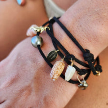 Load image into Gallery viewer, READY TO SHIP Fiji Pearl &amp; Seahorse Charm Faux Suede Leather Multi-way Bracelet / Necklace - FJD$ - Adorn Pacific - All Products
