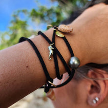 Load image into Gallery viewer, READY TO SHIP Fiji Pearl &amp; Seahorse Charm Faux Suede Leather Multi-way Bracelet / Necklace - FJD$ - Adorn Pacific - All Products
