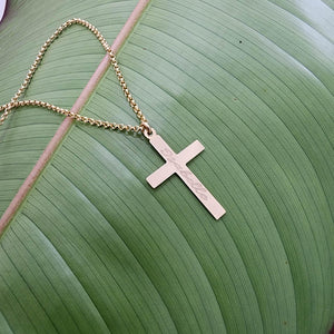 CUSTOM ENGRAVABLE - Cross Necklace - 14k Gold Fill FJD$ - Adorn Pacific - Necklaces