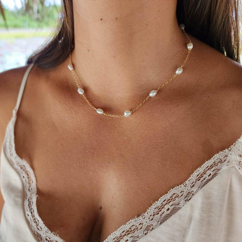 READY TO SHIP Freshwater Pearl Necklace - 14k Gold Fill FJD$ - Adorn Pacific - Necklaces