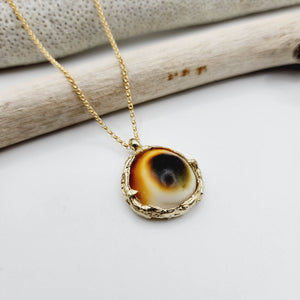 READY TO SHIP Cast Cats eye Shell Necklace - Solid 9k Gold FJD$