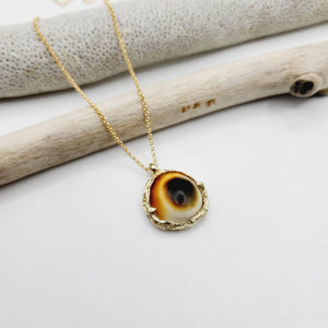 READY TO SHIP Cast Cats eye Shell Necklace - Solid 9k Gold FJD$