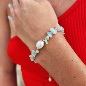 READY TO SHIP Freshwater Pearl & Natural Stone Bracelet - FJD$ - Adorn Pacific - All Products