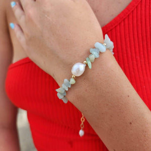 READY TO SHIP Freshwater Pearl & Natural Stone Bracelet - FJD$ - Adorn Pacific - All Products