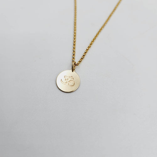 CUSTOM ENGRAVABLE Om Charm Necklace  - 14k Gold Fill FJD$ - Adorn Pacific - Necklaces