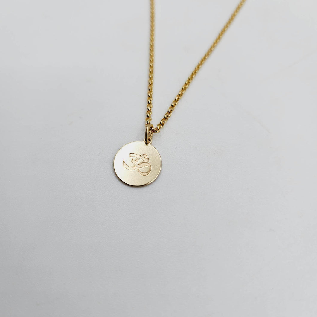 CUSTOM ENGRAVABLE Om Charm Necklace  - 14k Gold Fill FJD$ - Adorn Pacific - Necklaces